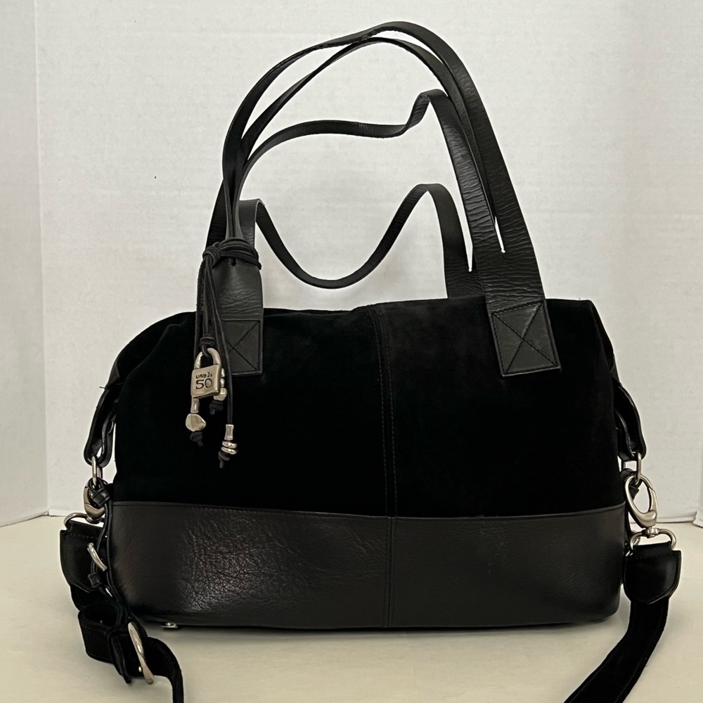 Uno De 50 Suede Leather Satchel Crossbody Purse Tote/ & free UNO BRACELET 🤩